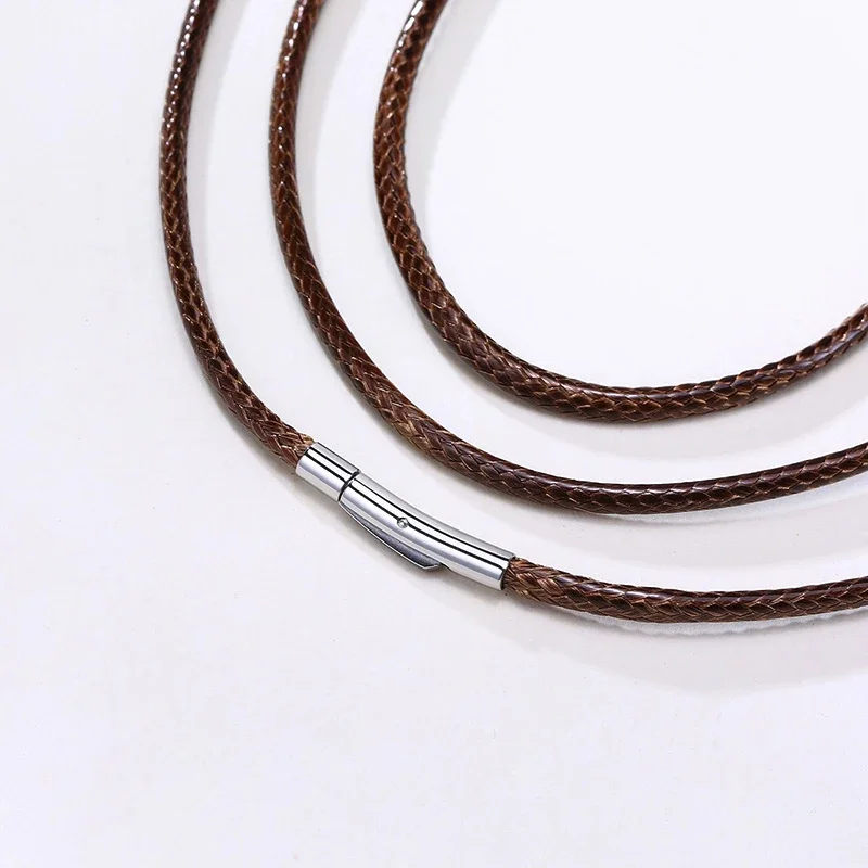 Mens Leather Necklaces,Urban Survival Gear Types Leather Collars Black Brown Braided Choker,City Leather Style Jewelry Gifts