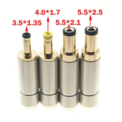 1pcs DC 5.5x2.5 5.5x2.1 4.0x1.7 3.5*1.35 mm DC Power Jack Male Plug Copper Housing Gold Plated for DIY Welding Line