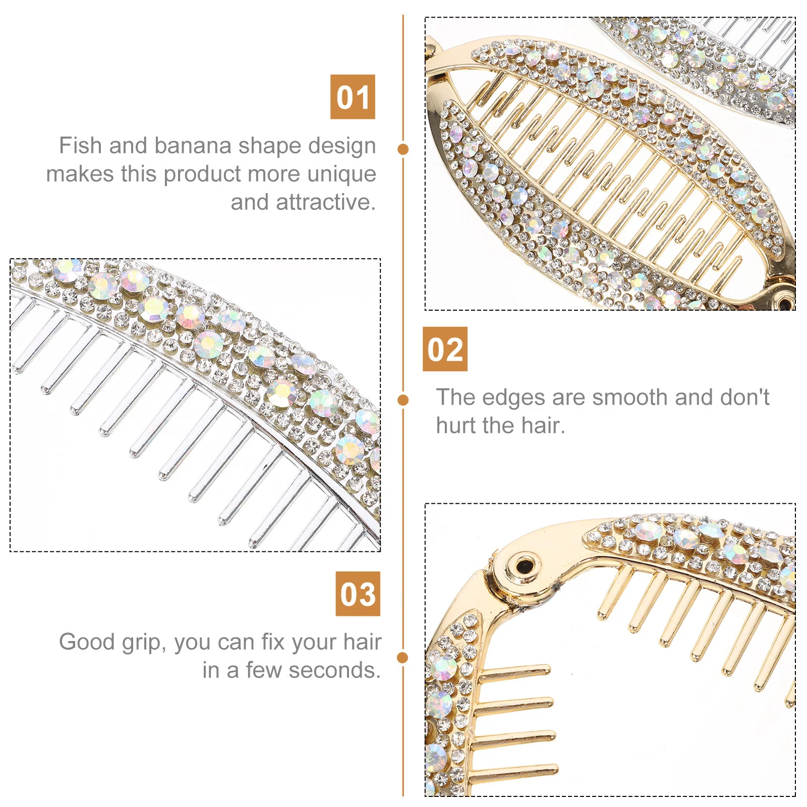 

4Pcs Banana Hair Clip Combo Ponytail Holder Clamps for Women Day Style Ideal Gift Choice