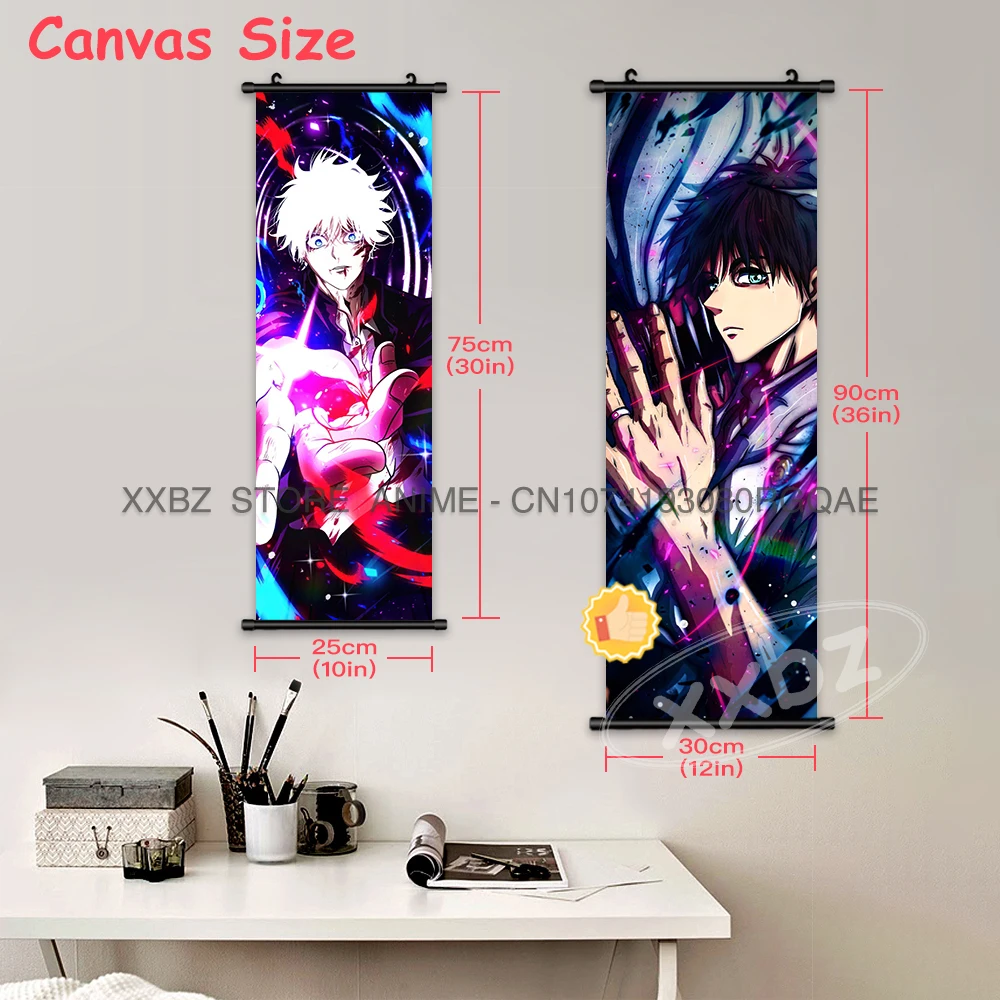 Jujutsu Kaisen Hängende Malerei Gojo Satoru Wandkunst Scroll Bild Druck Leinwand Anime Poster Itadori Yuji Home Decor Geschenk – Detail 5