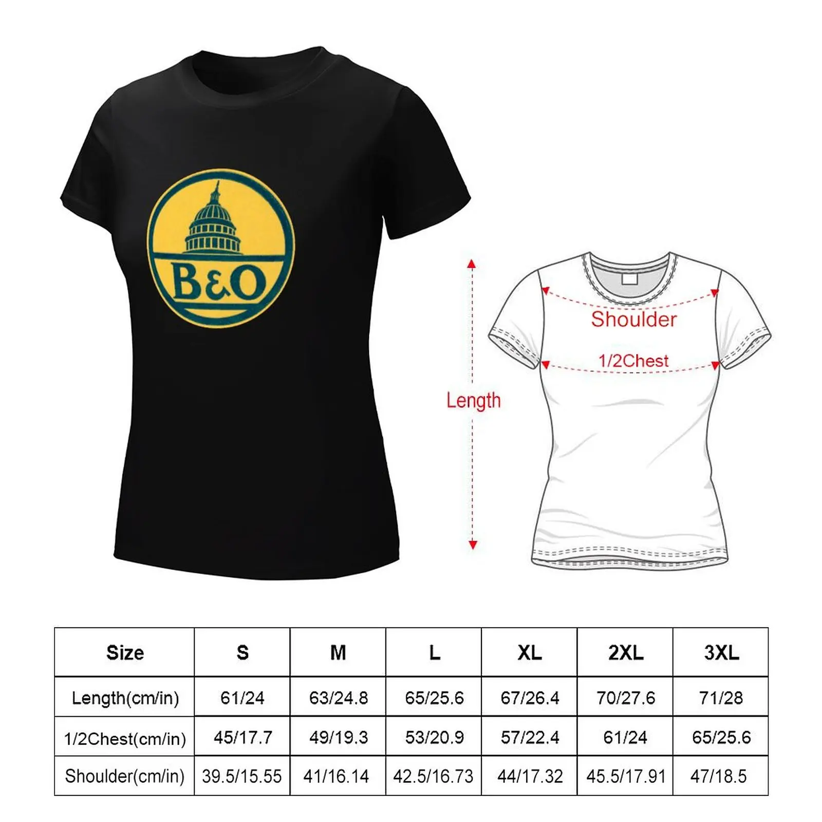 ヴィンテージ B&O 鉄道 Tシャツかわいい服速乾性ヴィンテージ服夏服女性服