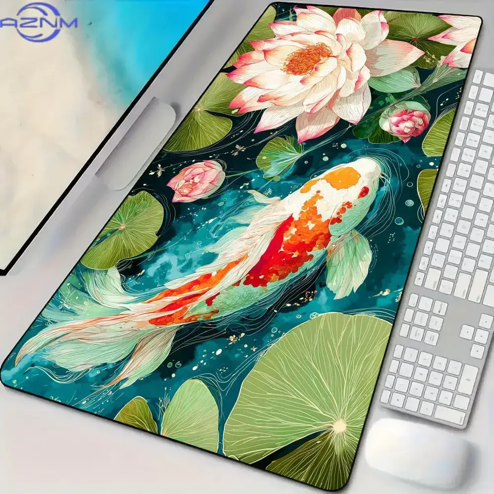 Elegant Lotus Pond Mouse Pad Desk Mat Large Computer Office Carpet XXL Mousepad Gamer Gaming Pc Accessories Keyboard Rug