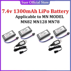 MN82 zdalnie sterowana oryginalna bateria samochodowa MN128 MN78 MN99S MN168 7.4V 1300mah bateria oryginalna ładowarka LC79 MN MODEL