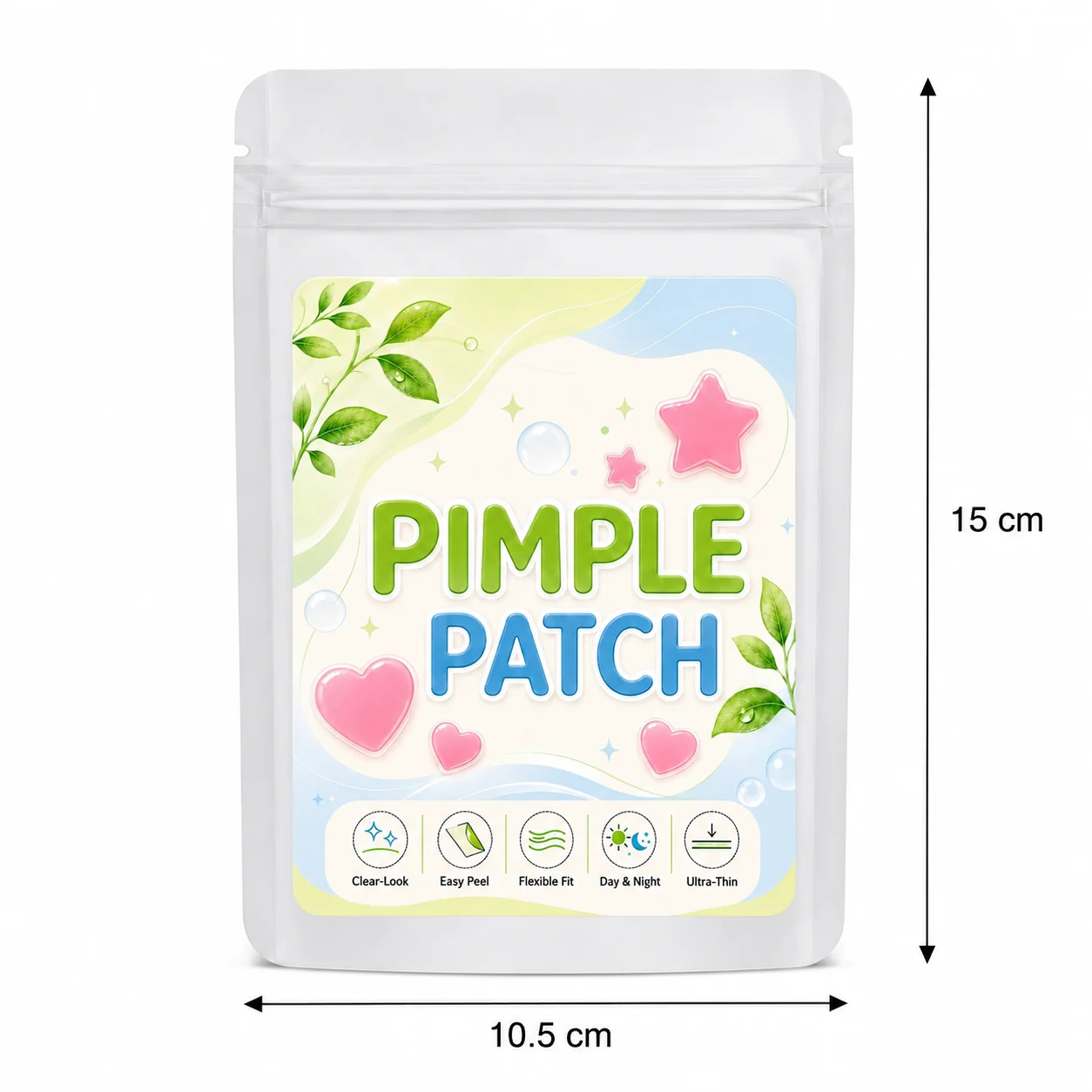 180/360/720 Pcs Pastel Pink Star Heart PE Pimple Patches, Smooth Blemish Cover for Fresh Daily Care