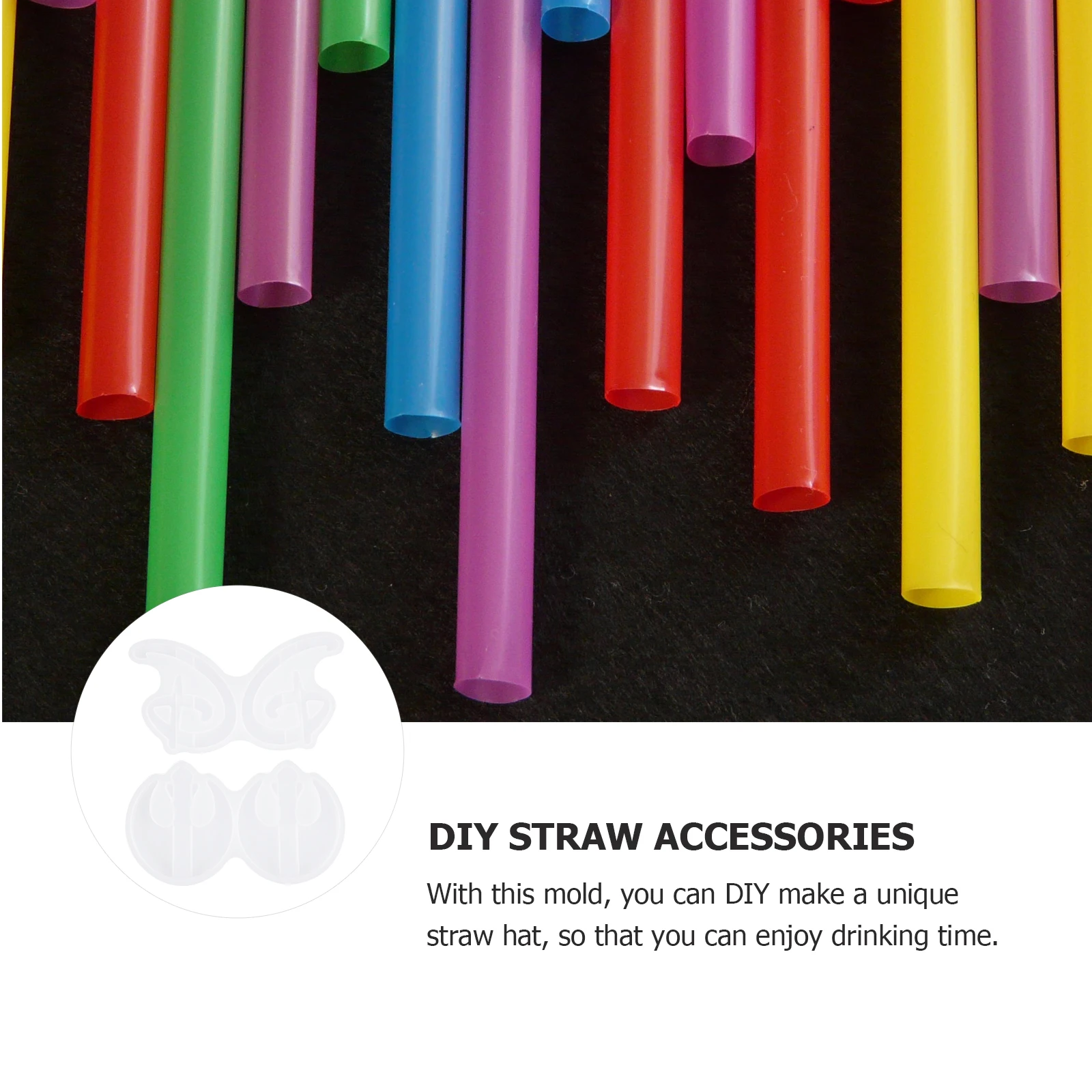 

2 Pcs Straw Decoration Mold DIY Crafts Epoxy Resin Casting Molds Making Tools Simple Silica Gel Moulds Versatile Toppers