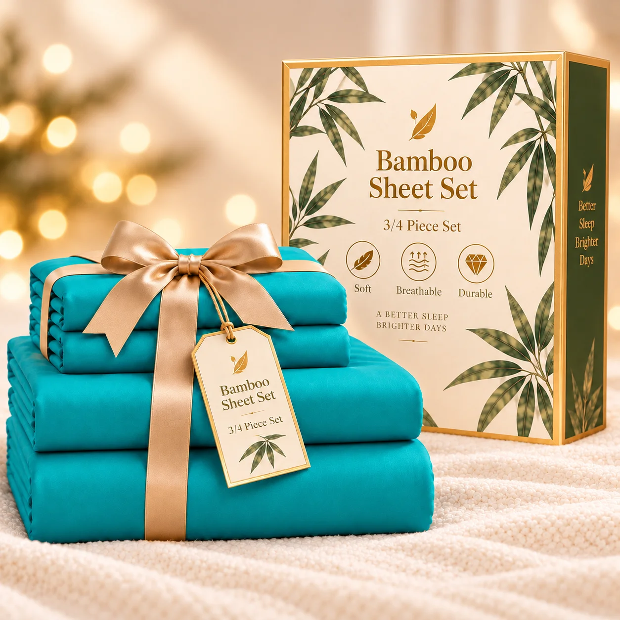 3/4pcs Bamboo Sheet Set, Ultra Soft Cooling & Breathable Bed Sheets, Deep Pocket Fitted Sheet Up to 14.17 Inches, 360° Elastic Fit, Luxury Hotel Style Bedding Set with 1/2 Pillowcases, Smooth Comfortable Sheets for All Seasons, Machine Washable