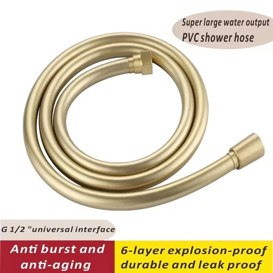 

Новый 1,5 м ПВХ душевой шланг высокого давления, гибкая душевая трубка для ванной комнаты, насадка для душа, золотистый, серебристый, аксессуары для душевого шланга для ванны