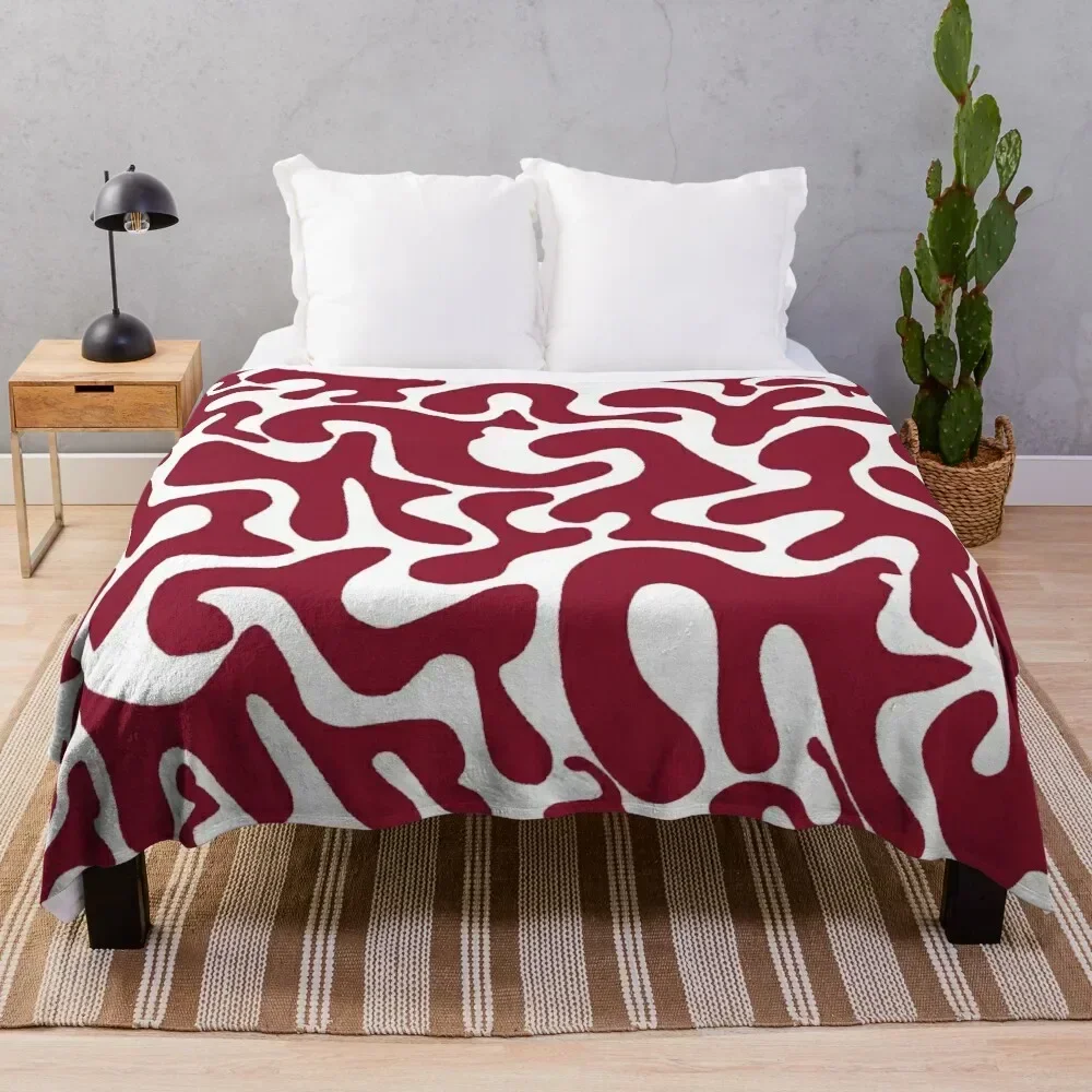 Figures Maroon Throw Blanket Long Lasting Soft Plush Blanket for Daily Use