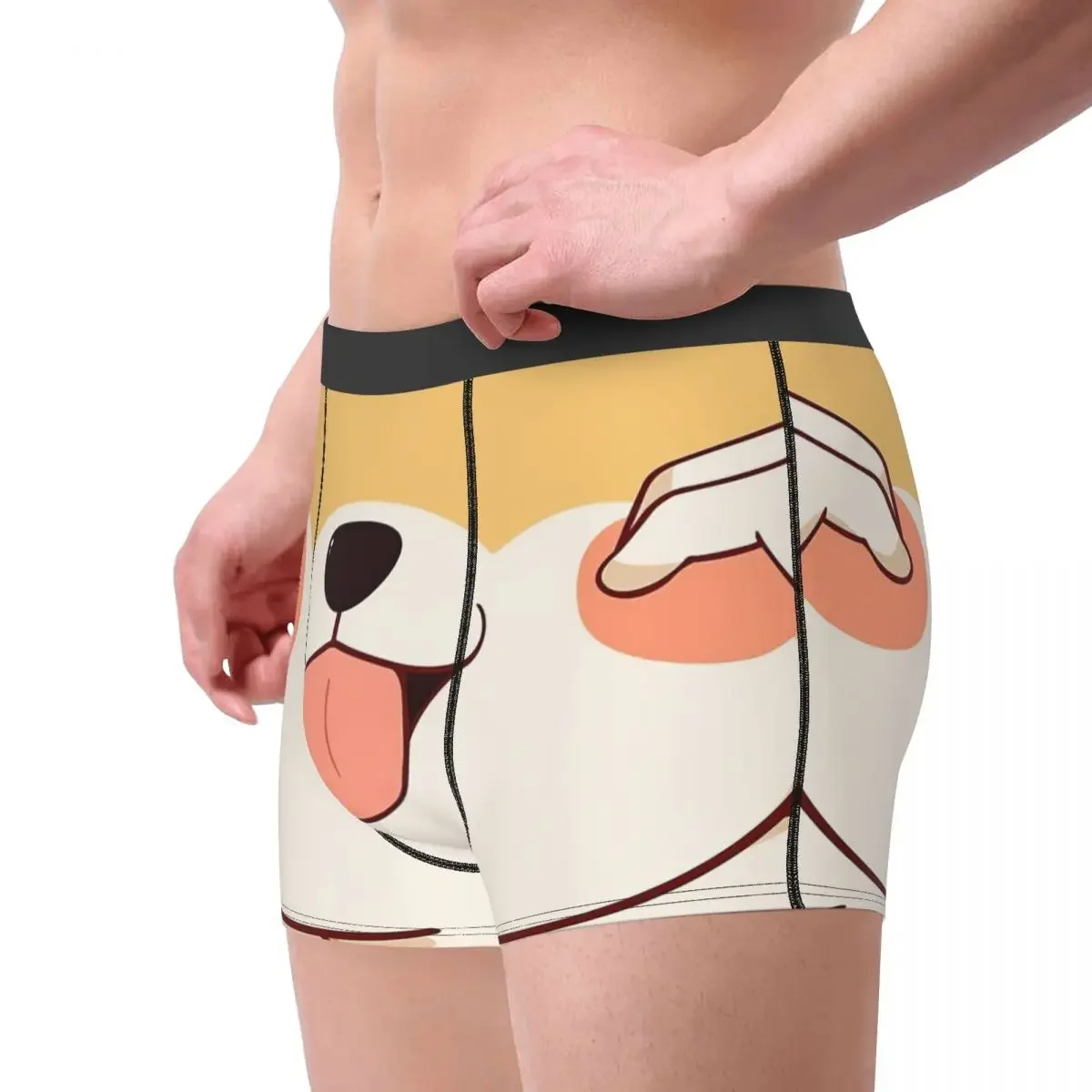 Cute Doggo! Mask Underpants Breathbale Panties Male Underwear Print Shorts Boxer Briefs