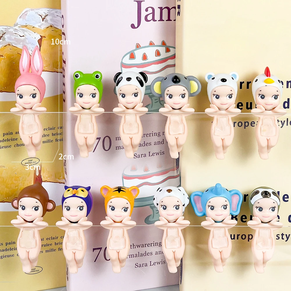 Ensemble de collection de figurines d'action Macni Angel, équipement de sauna animal, modèle en PVC mignon Kawaii, artisanat de décoration de bureau, jouets cadeaux, 10cm, nouveau