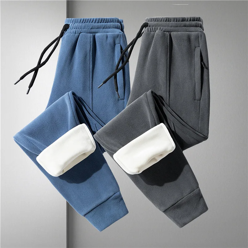 

8XL Winter Thick Fleece Men Sport Pant Thermal Loose Sweatpants Running Jogging Outdoor Casual Athletic Trousers Sportswear