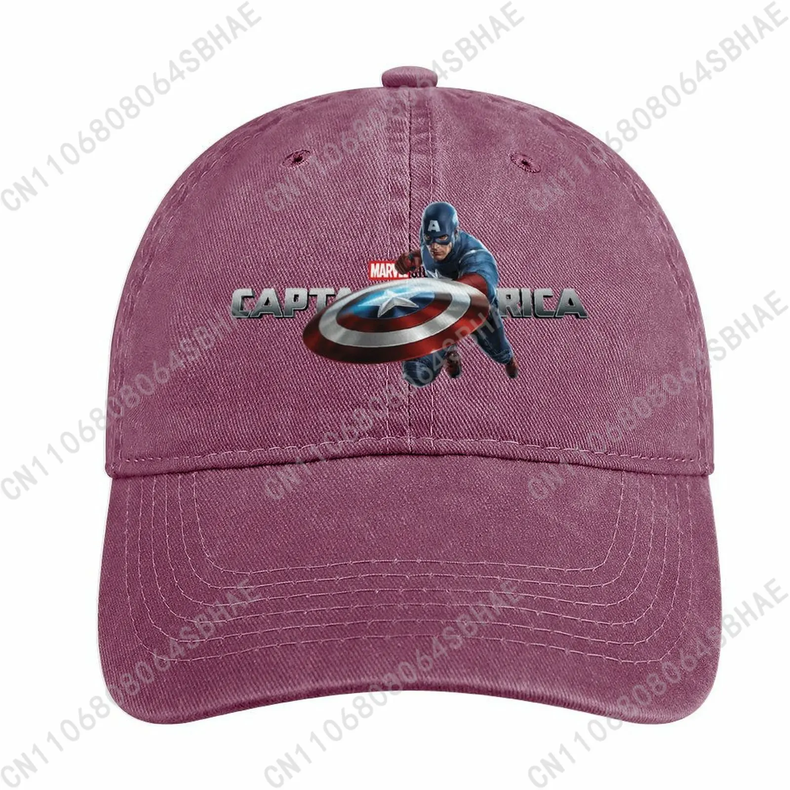 Marvel Captain America Washed Cotton Baseball Cap Vintage Dad Hat Men Women Retro Adjustable Denim Cap Streetwear Cosplay