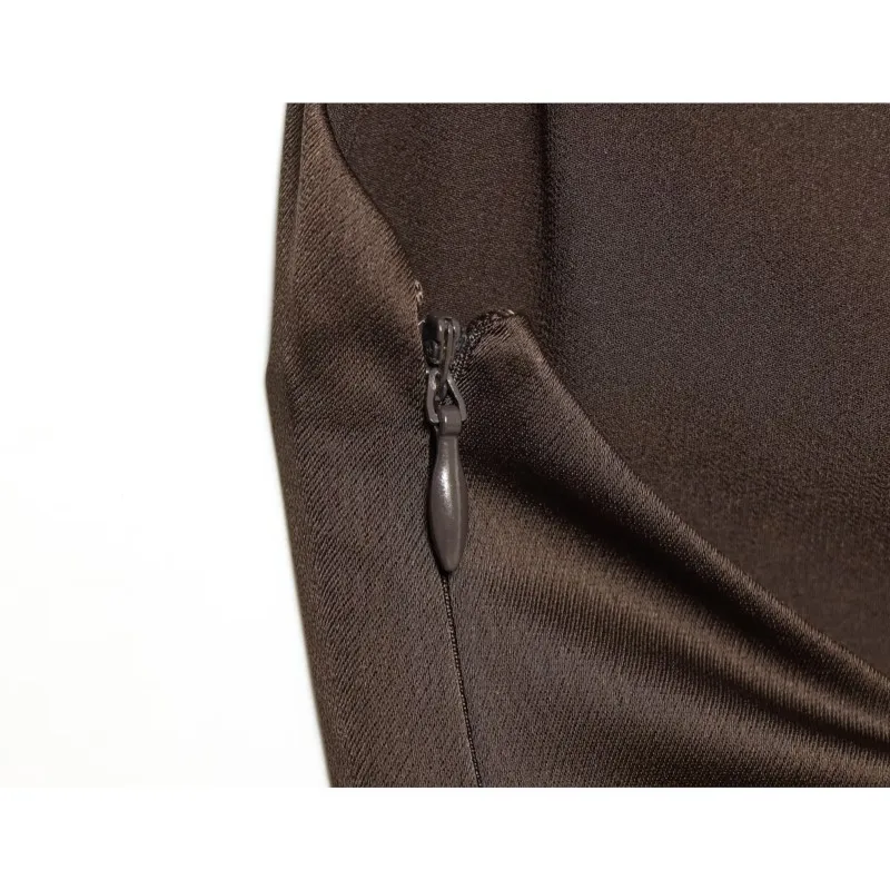 Abito lungo da donna in raso primaverile Moda scollo a V con spalline larghe Abito lungo da donna con orlo svasato Abiti da festa chic femminili