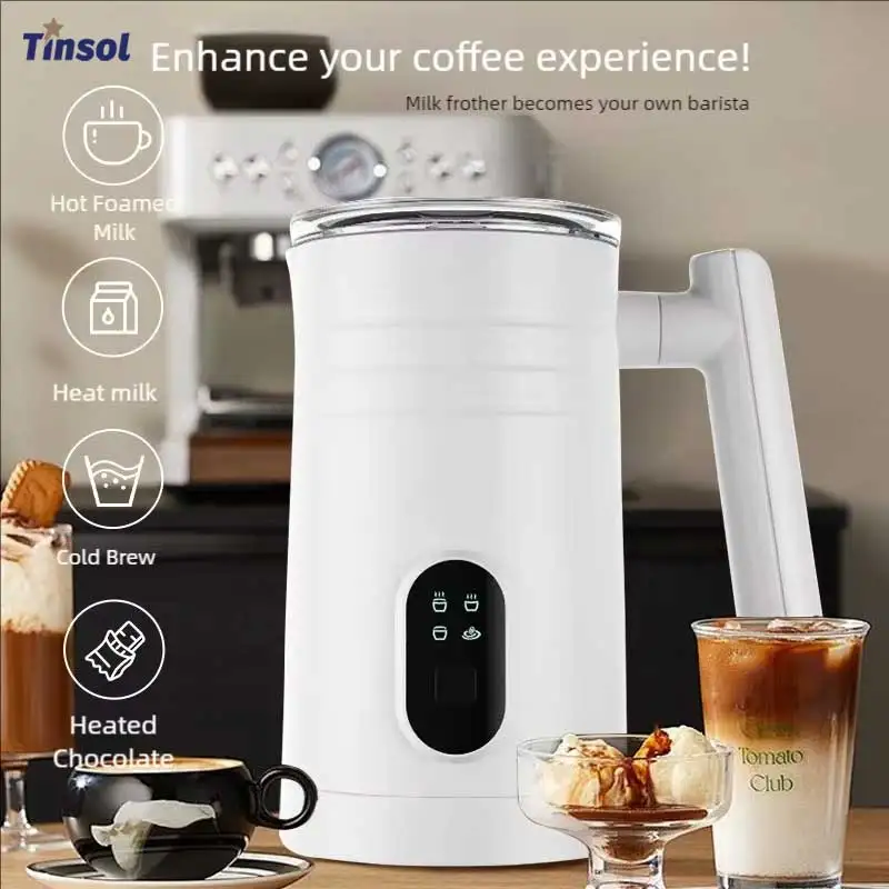 4-in-1 전기 우유 비터 핫 & 콜드 다기능 거품기 라떼 카푸치노 초콜릿 자동 우유 거품기 믹서