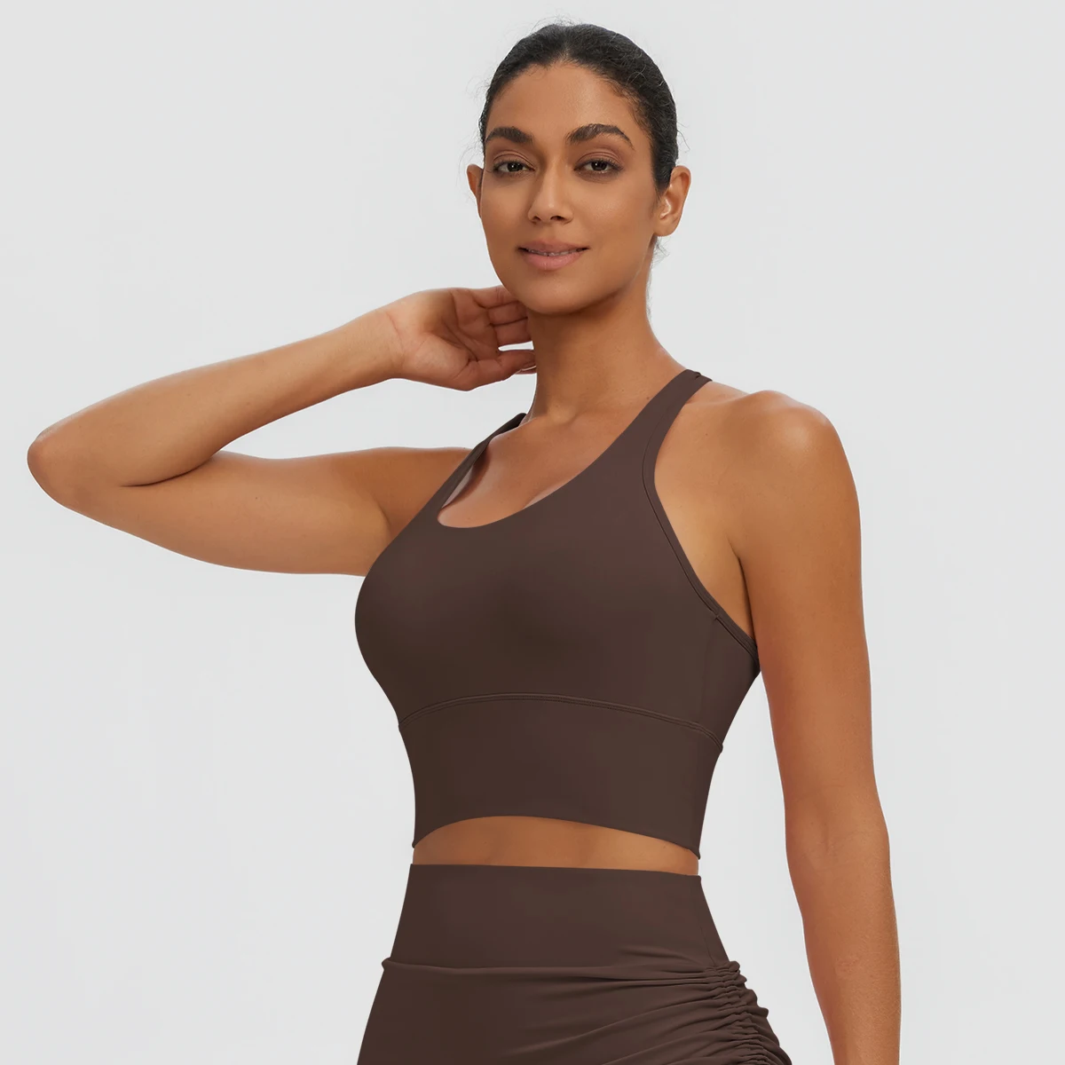 Naked Feel Solid Color Workout Top Yoga Vest for Women Yoga Top with Chest Pad Beautiful Back I-shaped Vest Yoga Sports Vest