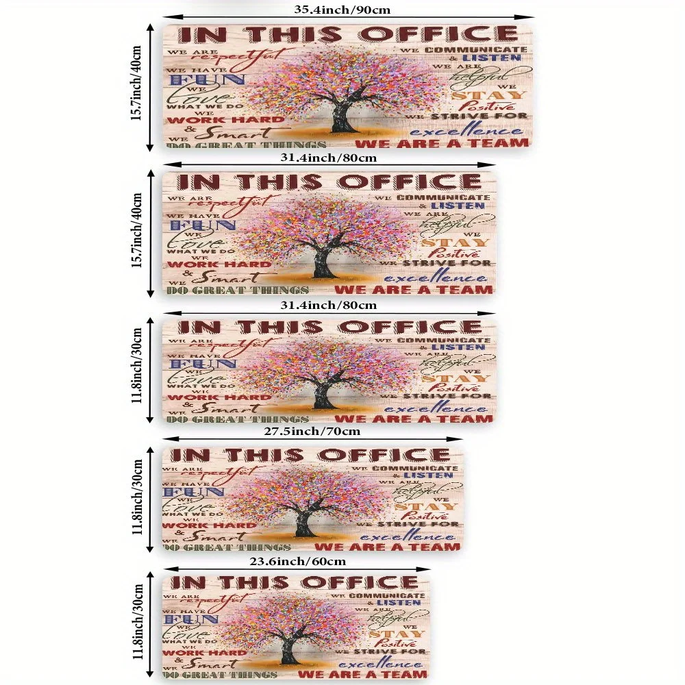 In This Office Inspirational Tree Mouse Pad Large Rubber Anti-Slip Gaming Keyboard Mat Workplace Desk Cover