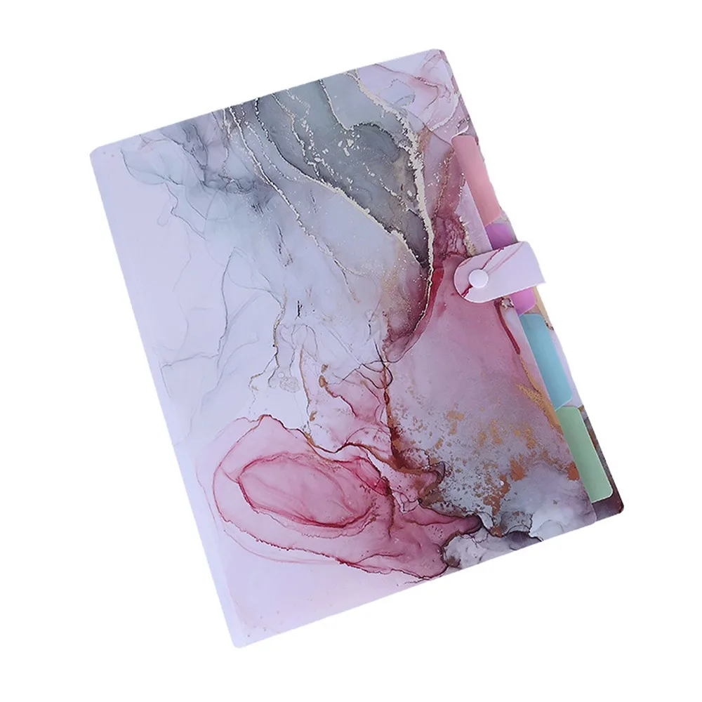 Marble Patterns File Folder Multi Layered Test Paper Storage Organizer PP Material Data File Bag Paintings Collection Book