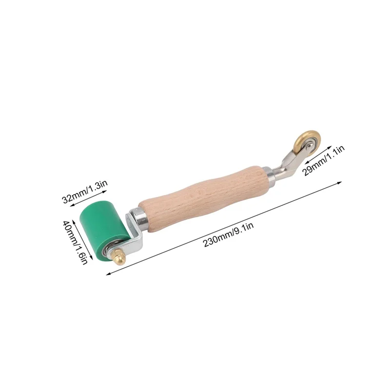 40 mm Tapetenrolle, Nahtrolle, Stahl, Holzgriff, Silikon-Nahtrolle, Dual-Use-Messingrad für PVC-Schweißen B