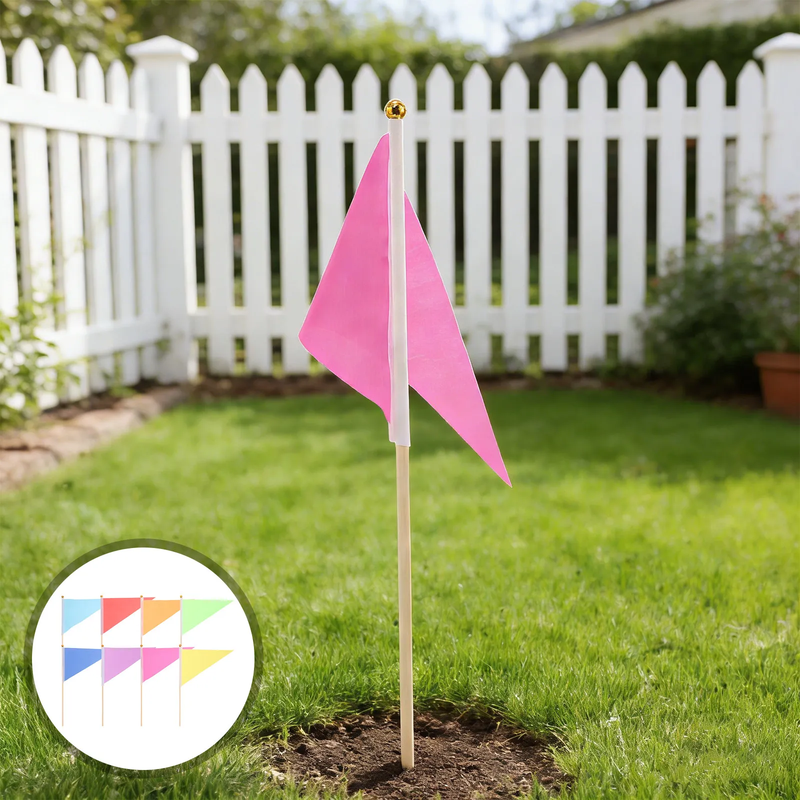 16Pcs Colored Marking Flags Yard Flags for Outdoor Landscape Survey Garden Lawn Property Boundary Utility Stakes