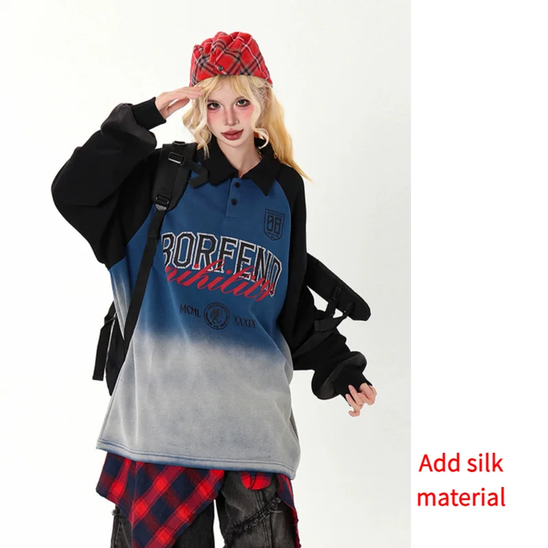 

TKPA Trendy Tie Dye Autumn Winter Pullover Hoodie For Men Women, Loose And Lazy Style American Top Jacket