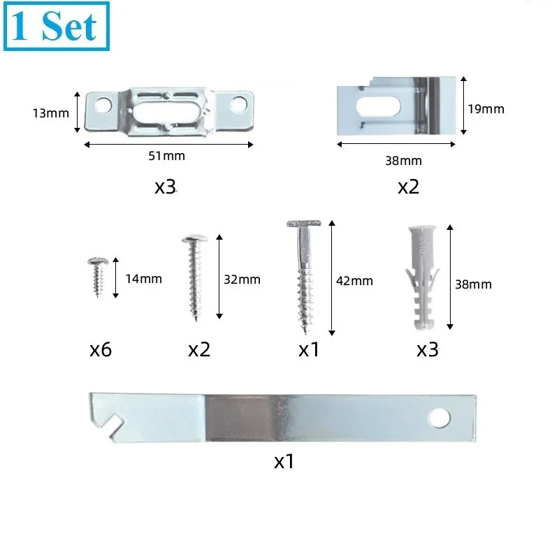 2Sets T‑Lock Security Locking Hanger Kit with 1 Wrench, Anti‑Theft Frame Hardware for Wooden & Aluminum Photo Picture Frames
