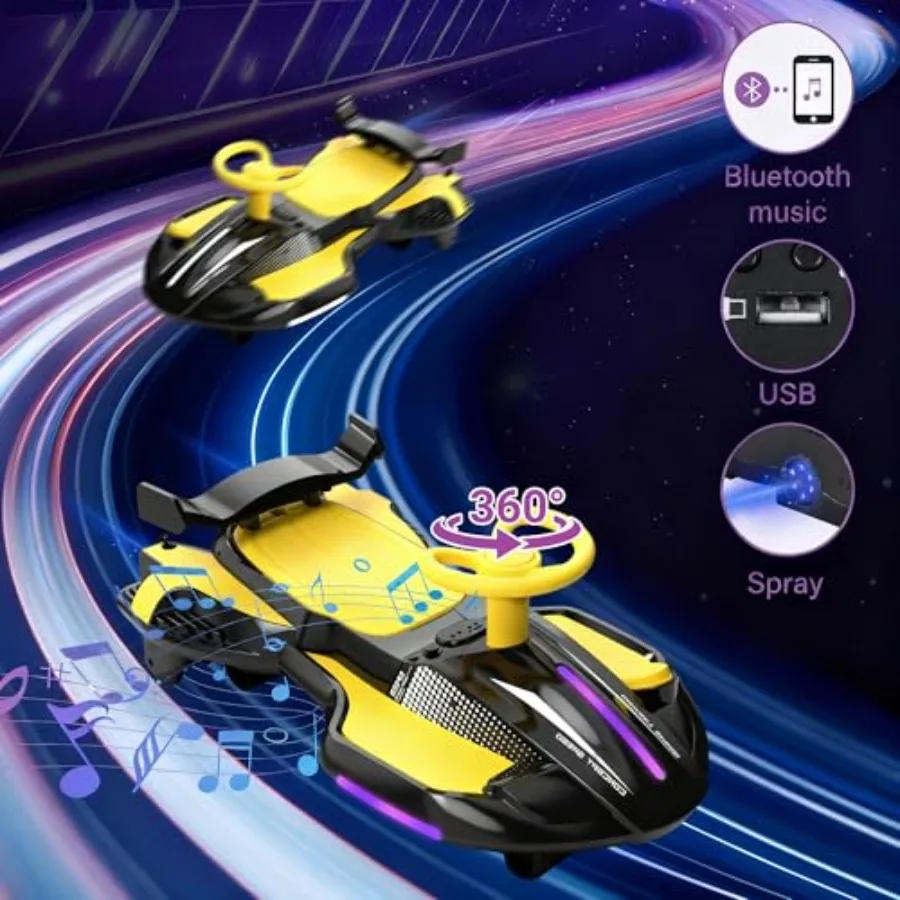 Auto Elettrica Ricaricabile 12V con Pedale per Giocattolo Cavalcabile 2 in 1 Devil Swing con Schienale Anti-Ribaltamento e Luci Lampeggianti