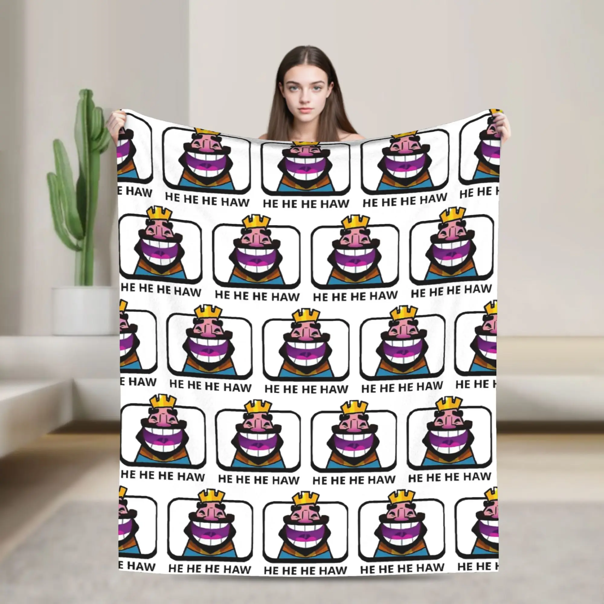 Clashes Royaleds He He He Haw بطانية Clashes Royaleds لعبة الصوف الجدة الدافئة رمي البطانيات للديكور المنزل