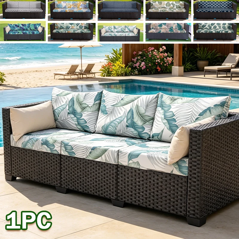 Tropical Printed Outdoor Sofa Cushion Cover Stretch Elastic Patio Couch Slipcover Furniture Protector for Garden Balcony Terrace