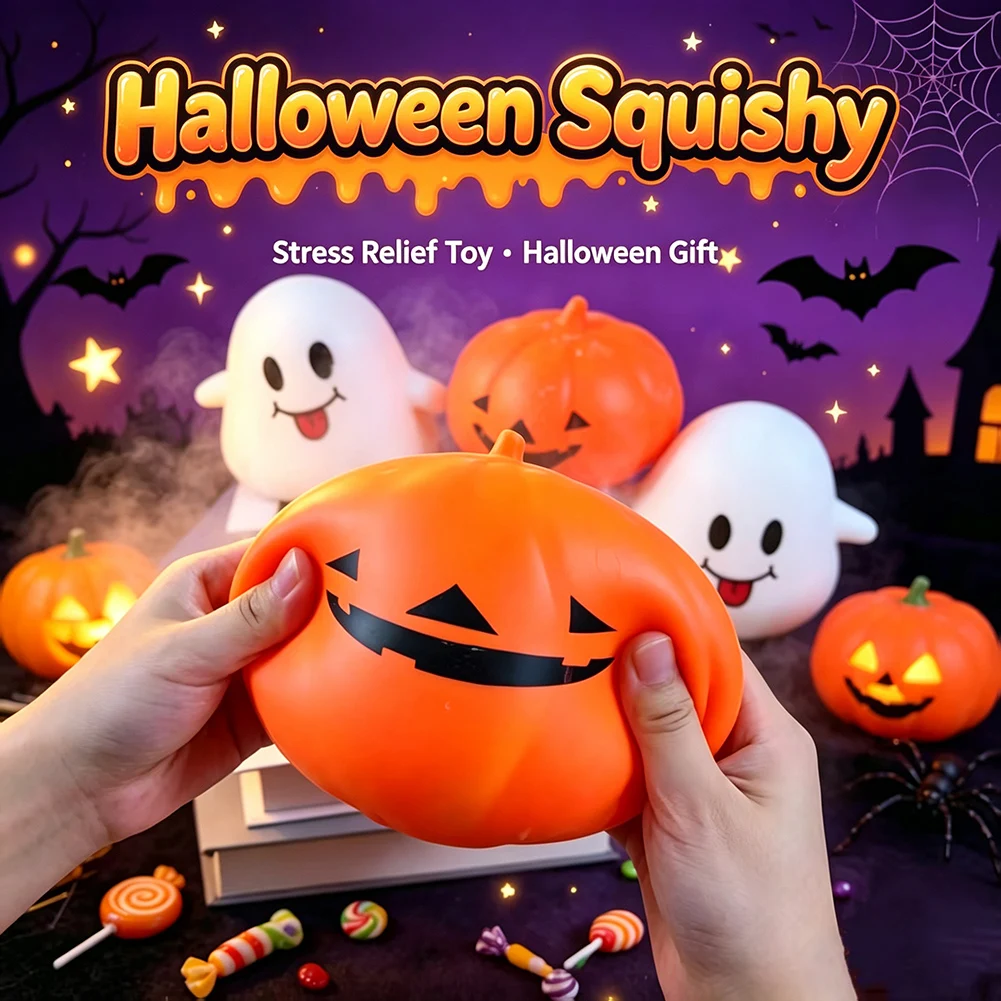 Halloween Squishies Toys,Halloween Cute Ghosts Pumpkin Slows Rebound Pinch Stress Relief Toy,Effective Stress & Anxiety Relief