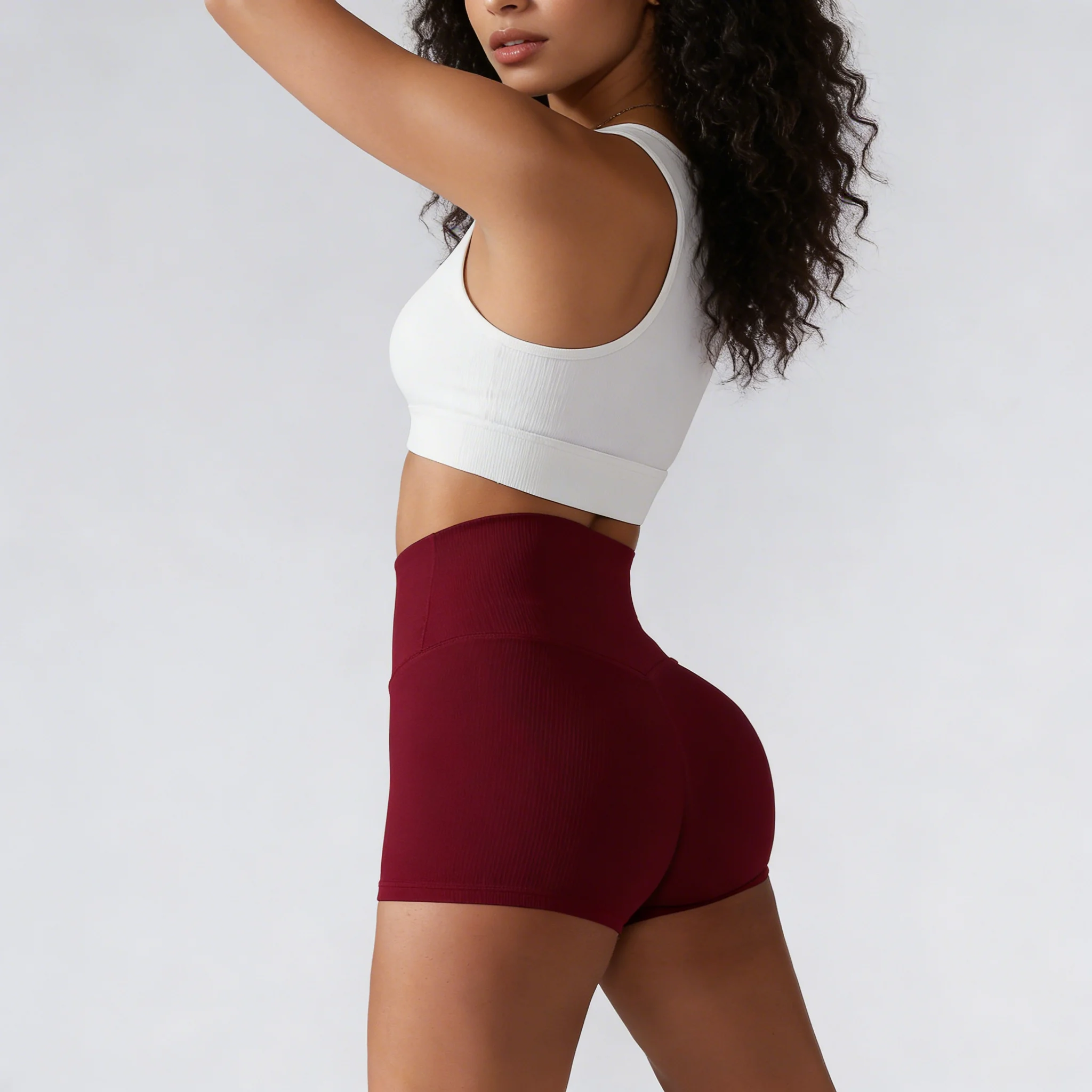 

Летние тонкие женские шорты для йоги с высокой талией, эффект «персиковых ягодиц», усиленные тонкой строчкой, не мнущиеся, для фитнеса и повседневной носки, двойного назначения