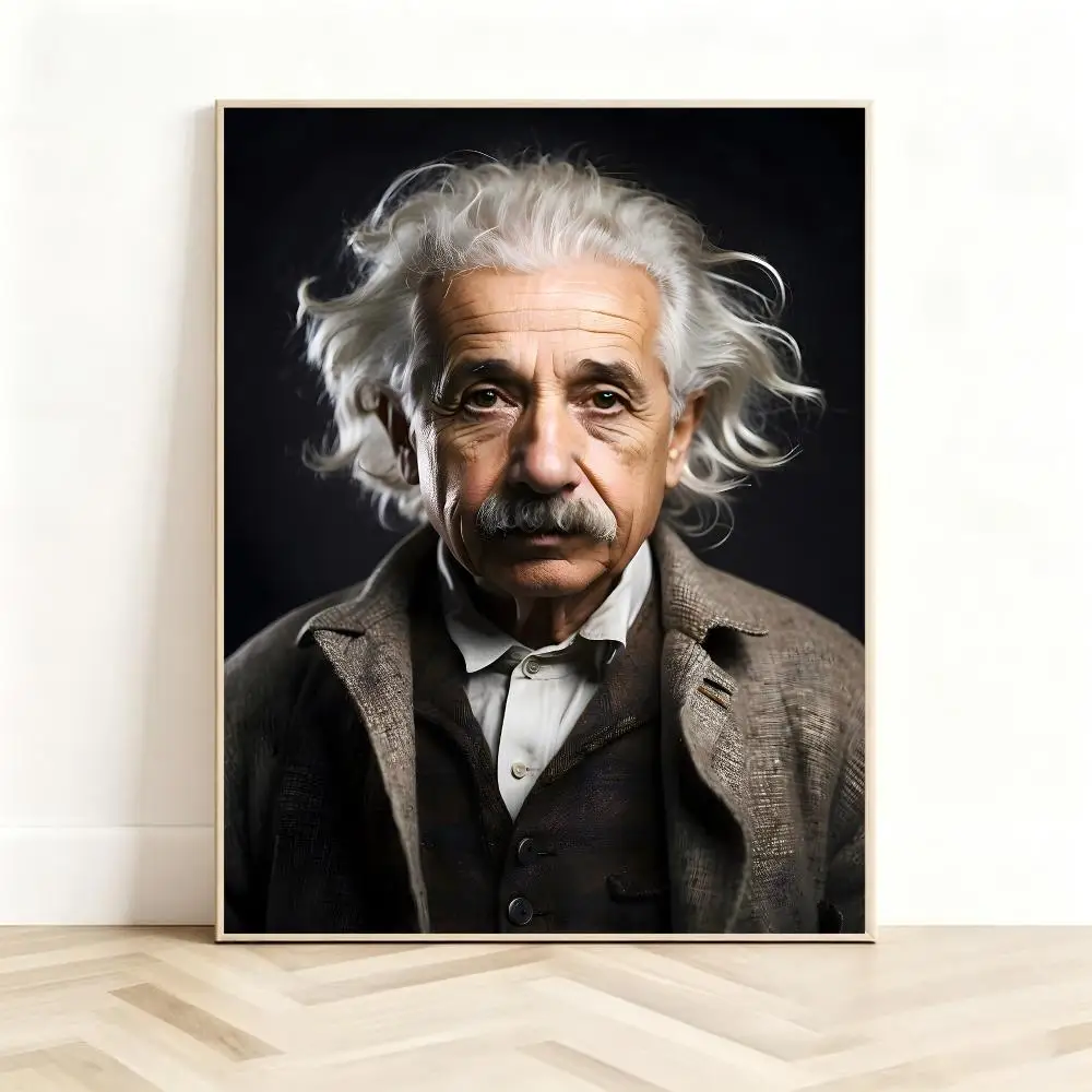 Brilliant Scientist A-Albert Einstein Poster Classic Self-Adhesive PP Wall Sticker for Living Room Bar Decor Gift