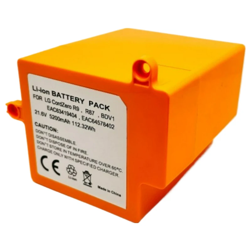 High Quality Battery 21.6V 5200mAh for LG CordZero R9 R87 BDV1 R9MASTER Robot Vacuum Cleaner EAC63419403 EAC63419404 Brand New