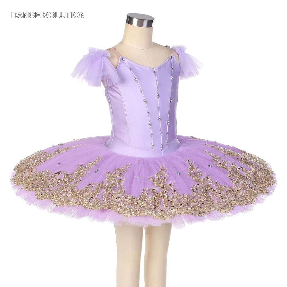 Falda de Ballet lila para adultos y niños, vestido profesional con tutú de actuación para mujeres y niñas, ropa de baile de competición, BLL532