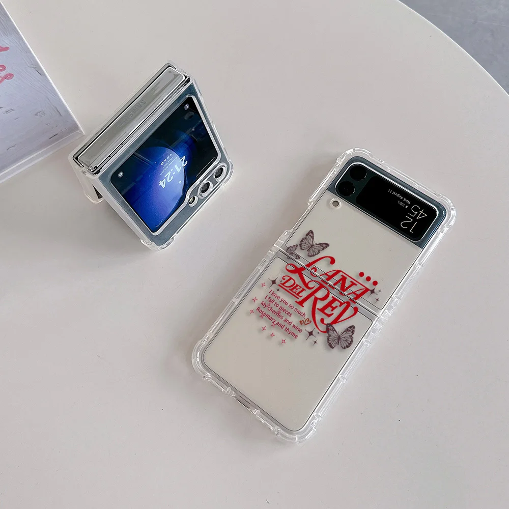 Soft Anti-fall Back Cover Phone Case for Singer Lana Del Rey Poster Samsung Galaxy Z Flip 3 4 Z Flip 5 6 Z Fold 4 5G PC