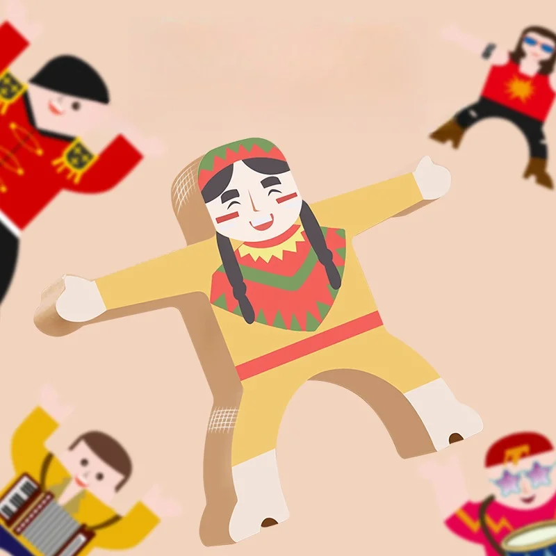 Hércules infantil, blocos empilhados equilibrados, de madeira, camada por camada, bonequinha, bebê, brinquedos educativos