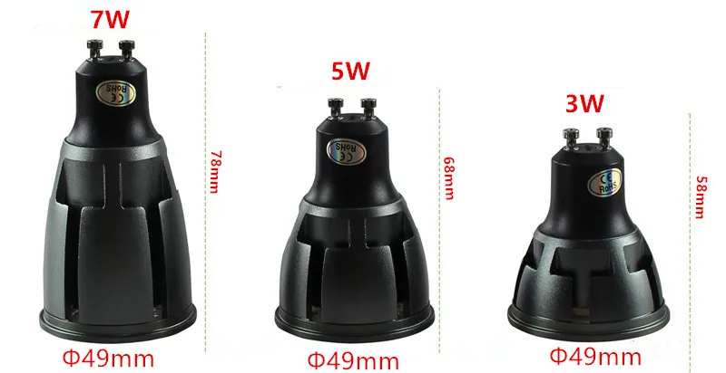 10 قطعة LED السوبر مشرق عكس الضوء GU10 COB LED 3 واط 5 واط 7 واط LED لمبة مصباح AC110V 220 فولت الأضواء الدافئة الأبيض/الباردة الأبيض ledbulb الإضاءة