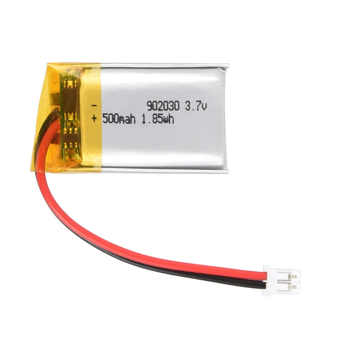 3.7V 500mAh 902030 Lithium Polymer Battery Rechargeable for Consumer electronics toys LED Lights Bluetooth Speakers ph2.0 plug