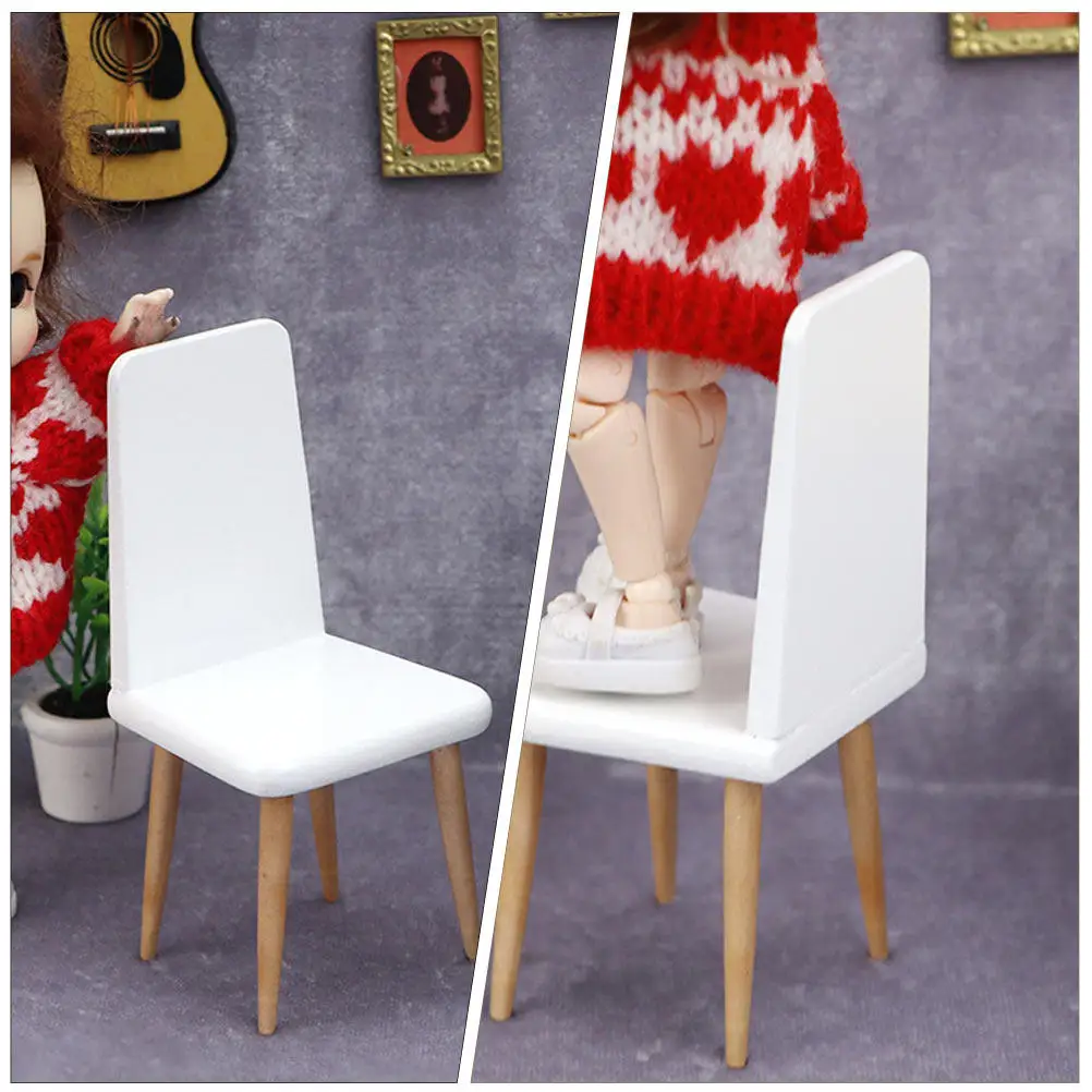 

2Pcs Miniature Wooden Chair Furniture Mini House Decoration Ornament Small House Accessories Miniature Wooden Chair