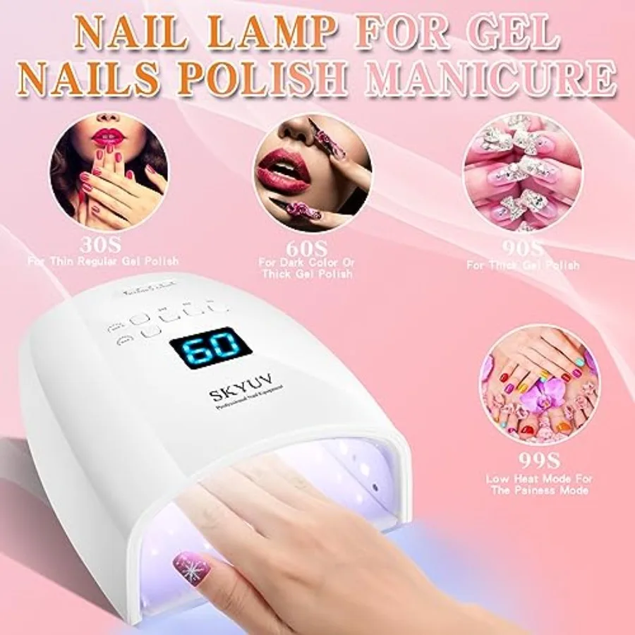 Rechargeable Faster Drying UV LED Nail Lamp, LED Nail Dryer Gel Polish Light Nail Polish Curing LED Nail Dryer Automatic Sensor view 6