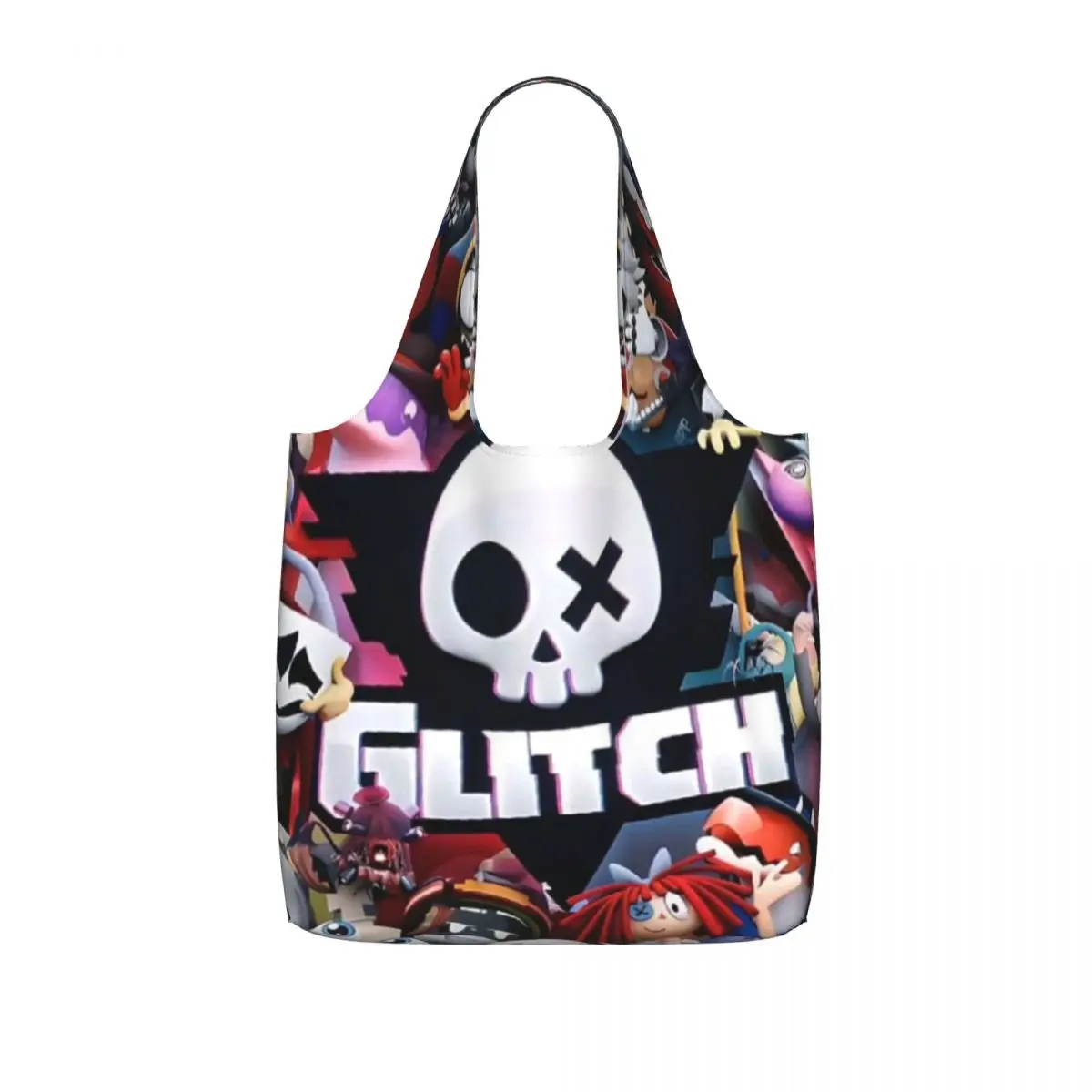 Chibis Murder Drones Uzi Doorman Fuzzy Shopping Tote Bag Canvas Large Capacity Shoulder Bags Shopper Grocery Handbag for Women