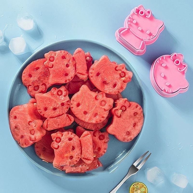 2pcs Hello Kitty Sanrio Anime Fruit Mold Biscuit Food Modeling Mold Cute Kitchen Utensils Kawaii Girl Birthday Gift