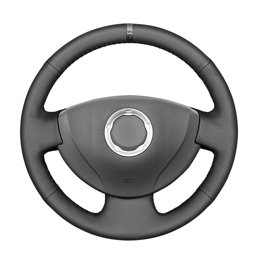 Black PU Artificial Leather Car Steering Wheel Cover for Renault Logan 1 Sandero 1 Clio 2 Lada Largus 1 Nissan Almera 3 G15