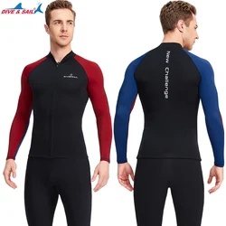 Wetsuits Jacket or Pants 1.5mm Neoprene+ Nylon Long Sleeves Front Zipper Shirt Tops or Bottoms Rash Guard UPF50 Thermal Swimsuit