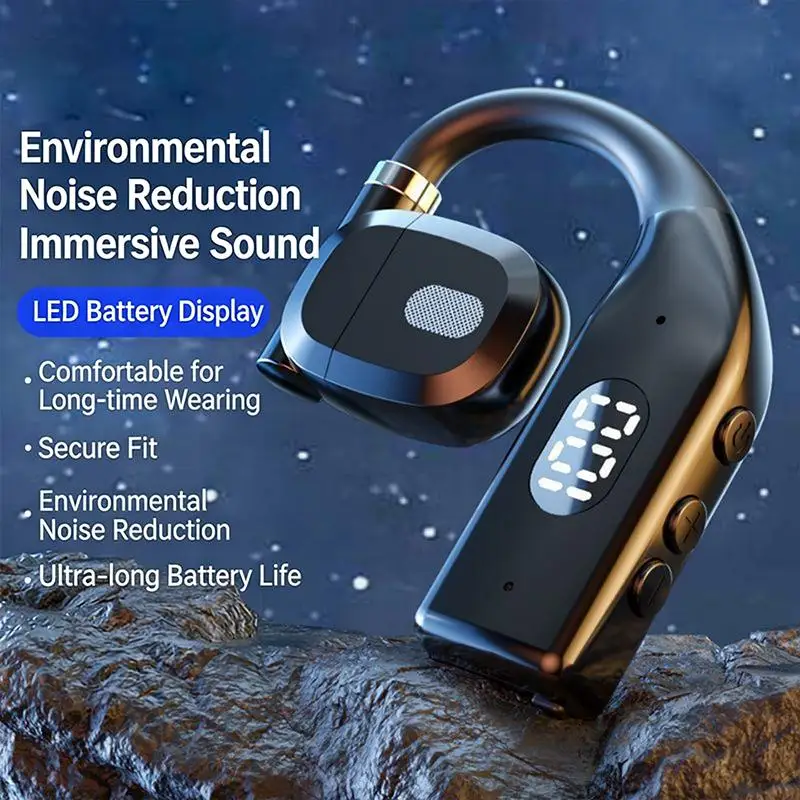 Earhooks Wireless Bluetooth Headphones Gaming Sports Headset HiFi Stereo Noise Reduction Earbuds Earphone With Microphone▪