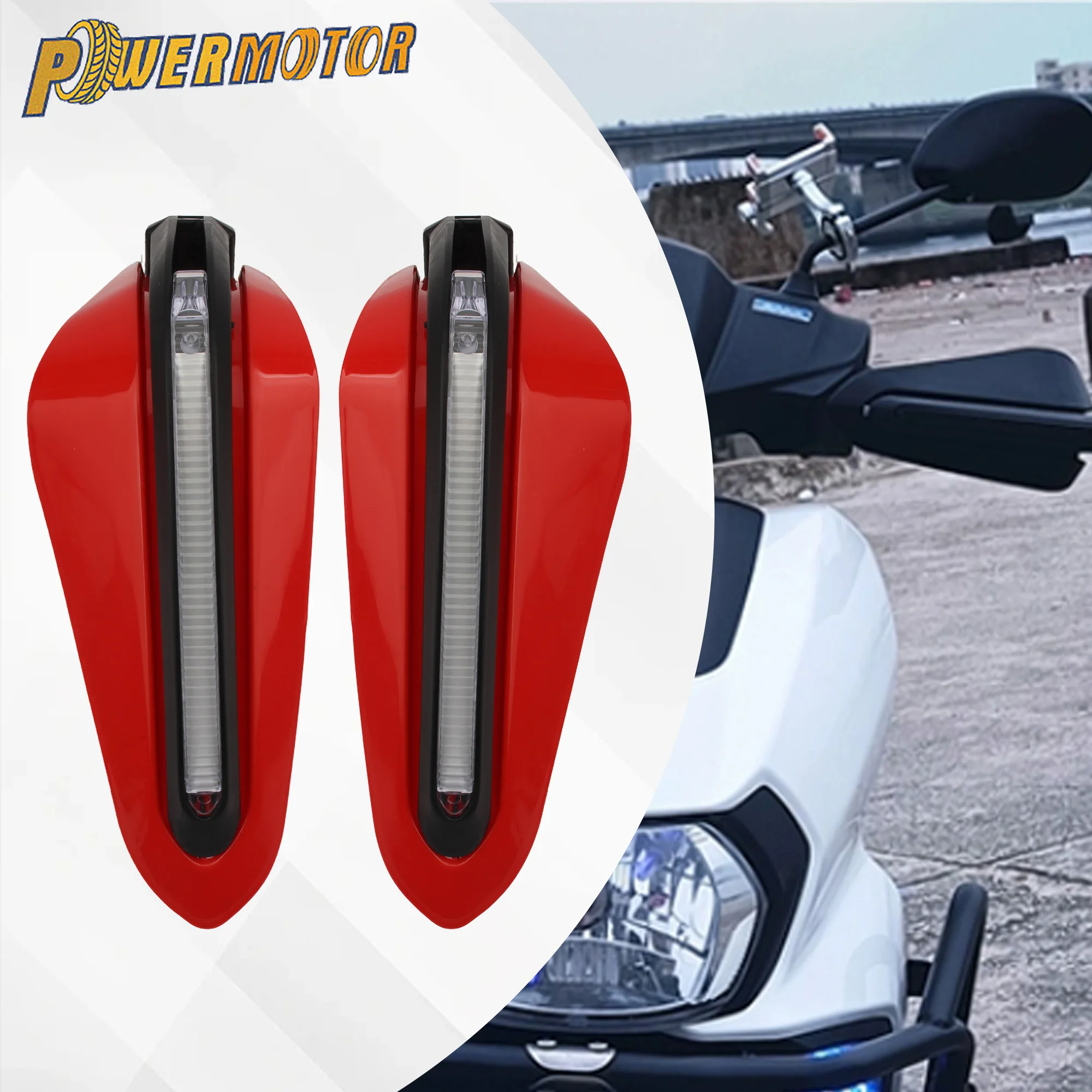 

Enduro Motorcycle Handguard With LED Light Turn Signal 15-22mm handlebar Hand Protector For Yamaha Honda Kawasaki Suzuki Moto