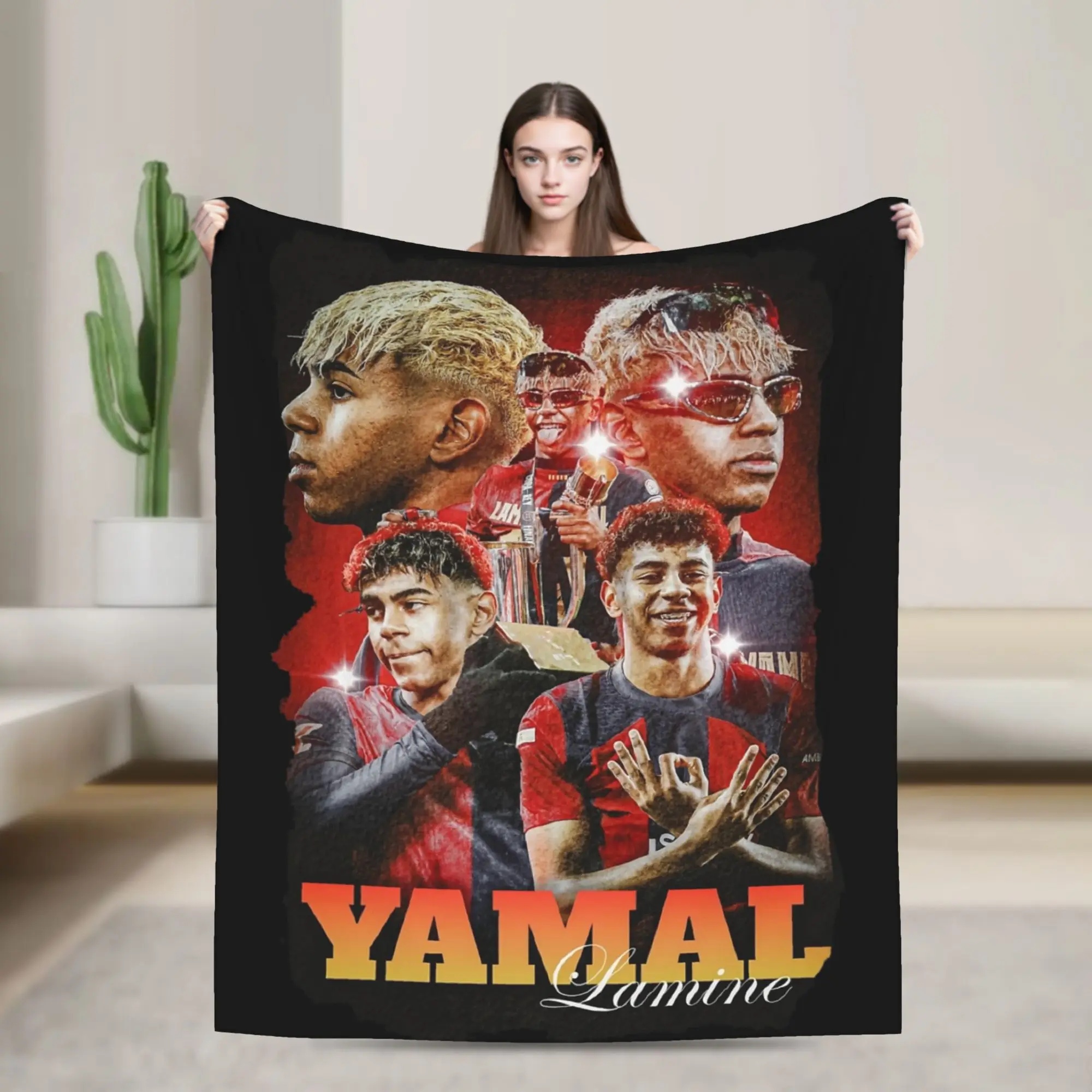 Lamine Y-Yamal Blanket Fleece Summer Winter Football Soccer Multi-function Soft Throw Blanket for Home Bedroom Bedding Throws
