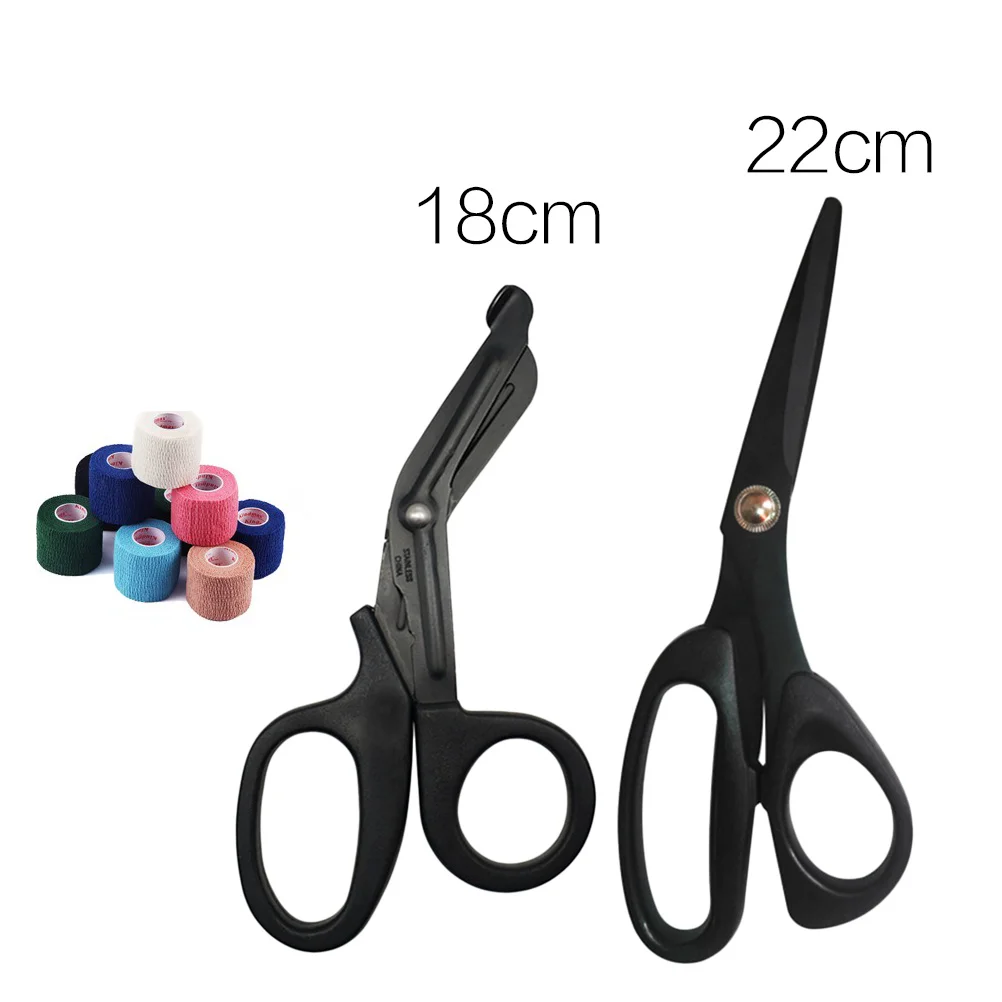 1 قطعة مقص مع طلاء Ptfe مقصات تسجيل للرياضة الشريط ضمادة التشذيب خفيفة الوزن مقص Ptfe الأسود #2