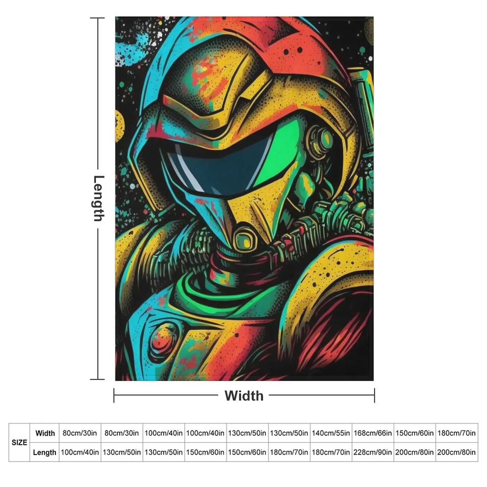 Samus Aran Metroid Graffiti stylized Design Throw Blanket Sofas Nap Bed covers Soft Plush Plaid Decorative Sofas Blankets