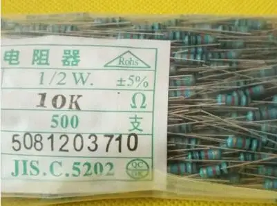 

CF 1/2W 5% Blue Color 0.1-0.91R 1R-10M Carbon Film Resistor x 1000PCS
