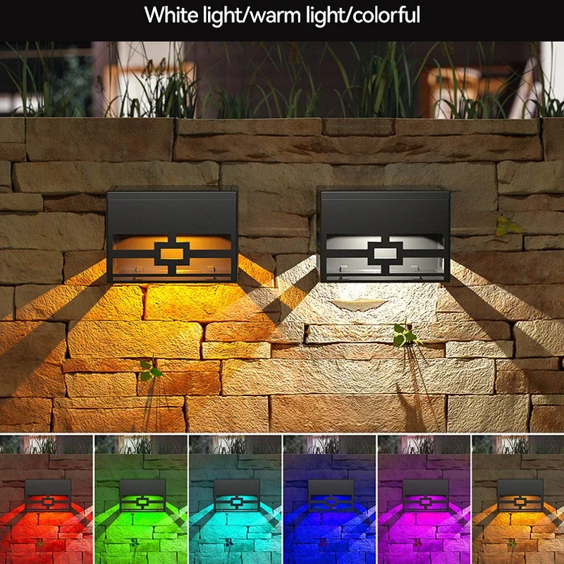 

LED Solar Wall Lamp Outdoor Waterproof Solar Powered Balcony Yard Street Garden Decoration Led Light Solar Stairs Fence Lighting